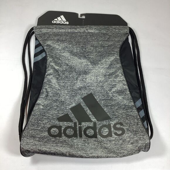 Adidas Cinch Sack Bag Drawstring Athletic Sports School Burst Sackpack Black New - Picture 1 of 8